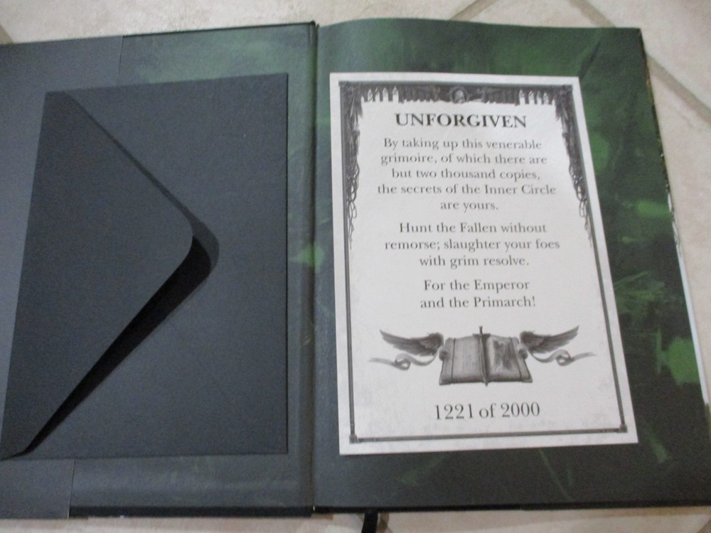 Warhammer 40K RPG Codex Dark Angels Limited Ed with certificate