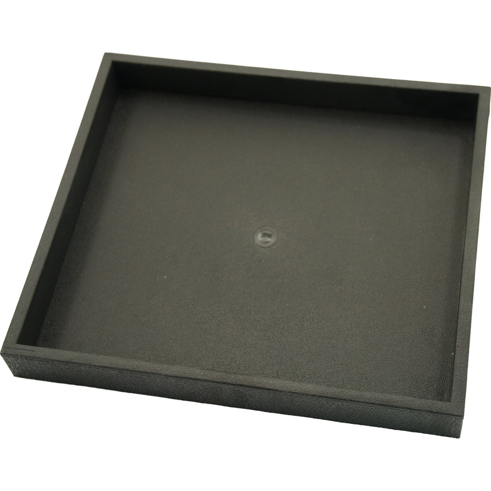 Black Open Square Stackable Jewelry Display Tray w/ White Foam 25 Gem Jar Insert