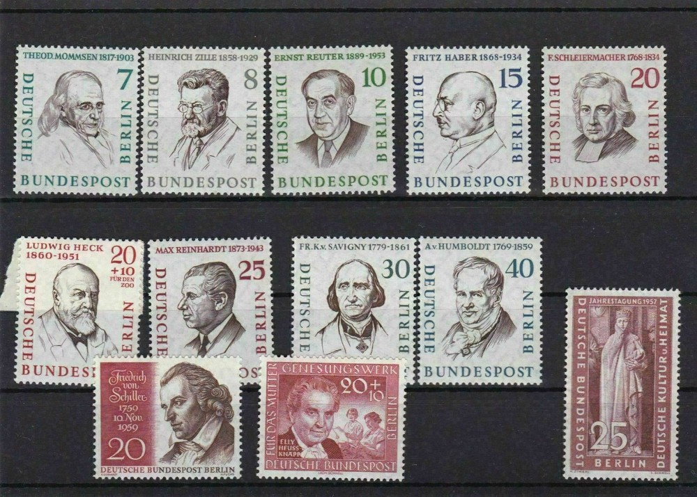 GERMANY 1957 PORTRAITS UNMOUNTED  MINT AND USED