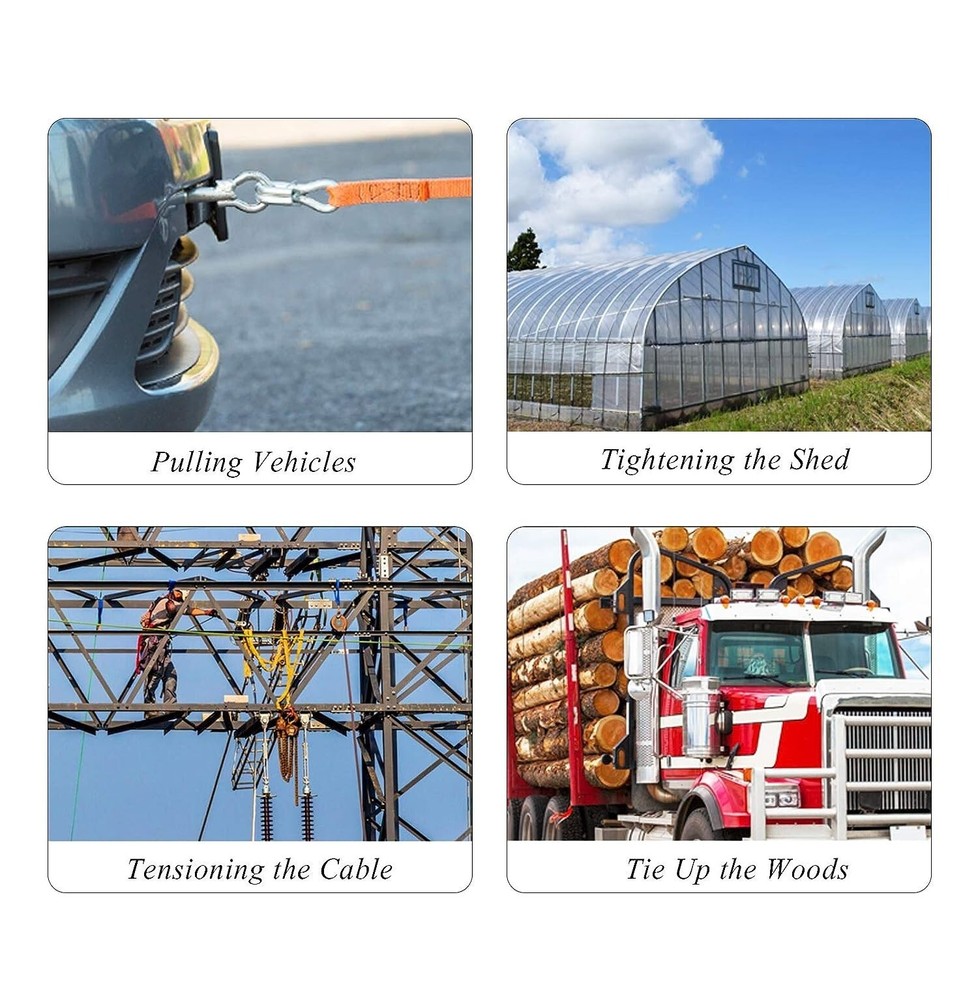 4T Ton Hand Power Puller Winch Tool Car Pull Hoist Trailer Machine Boating