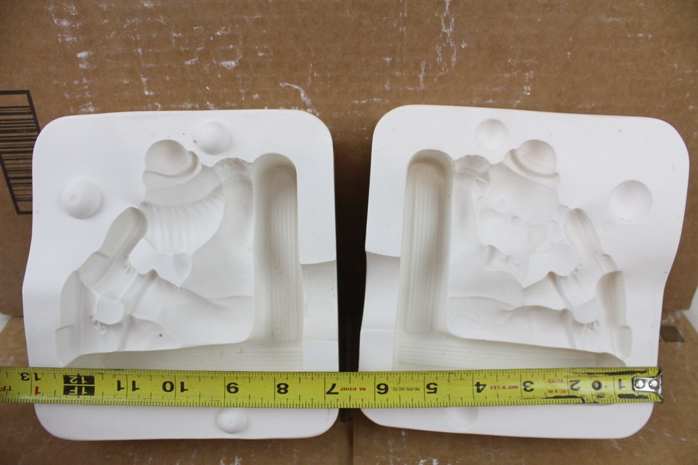 Ceramic Slip Mold 2 Piece Clown Circus Bookend Cast Casting 218