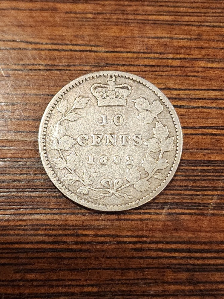 1892 Canada 10 Cents Silver Coin