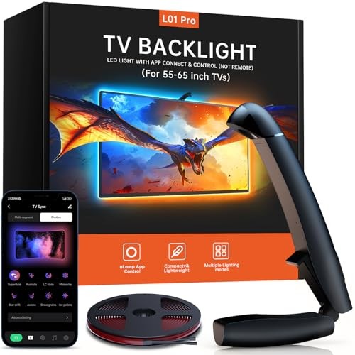 LED Backlight with Sensor - 14.7ft Cuttable RGB Lights - Change with TV