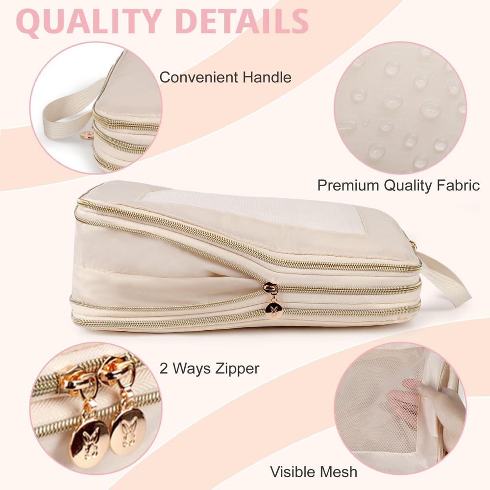 Expandable Double-Sided Compression Packing Cube，3 Set Lightweight Double Dec...