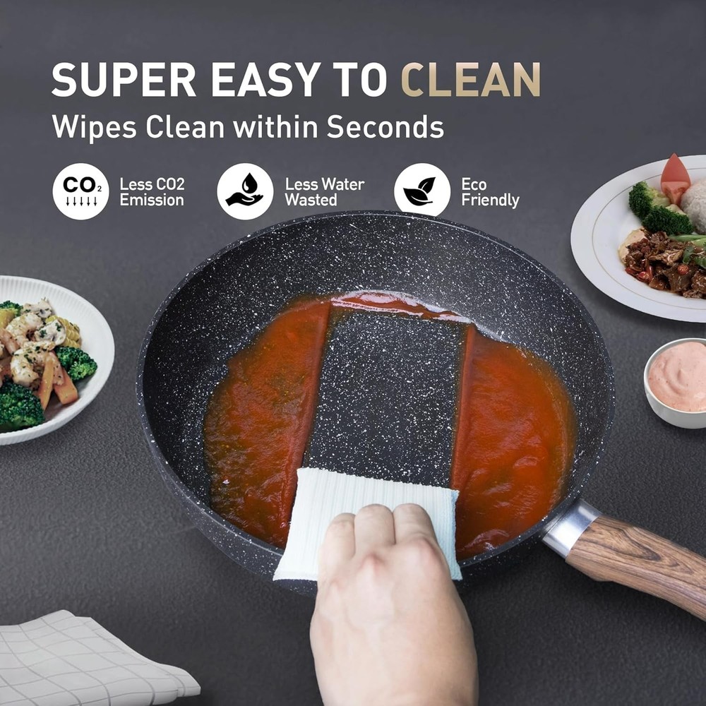 Induction Pots and Pans Set Non Stick, 12 Piece Nonstick Kitchen Cookware Sets,