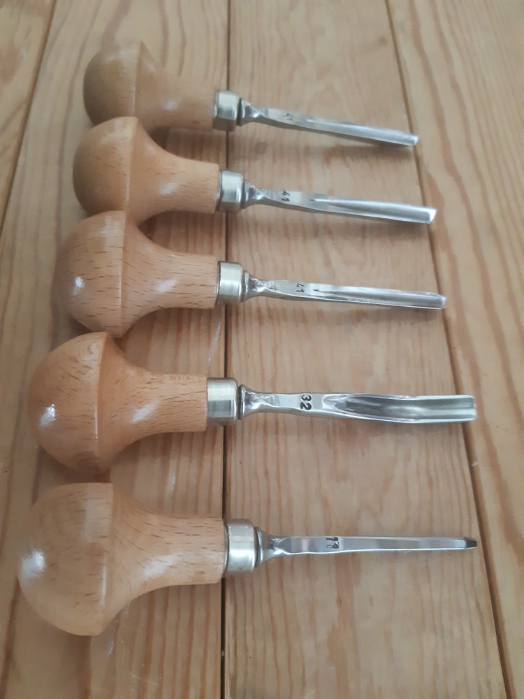 5x Stubai Woodcarving Palm Gouges