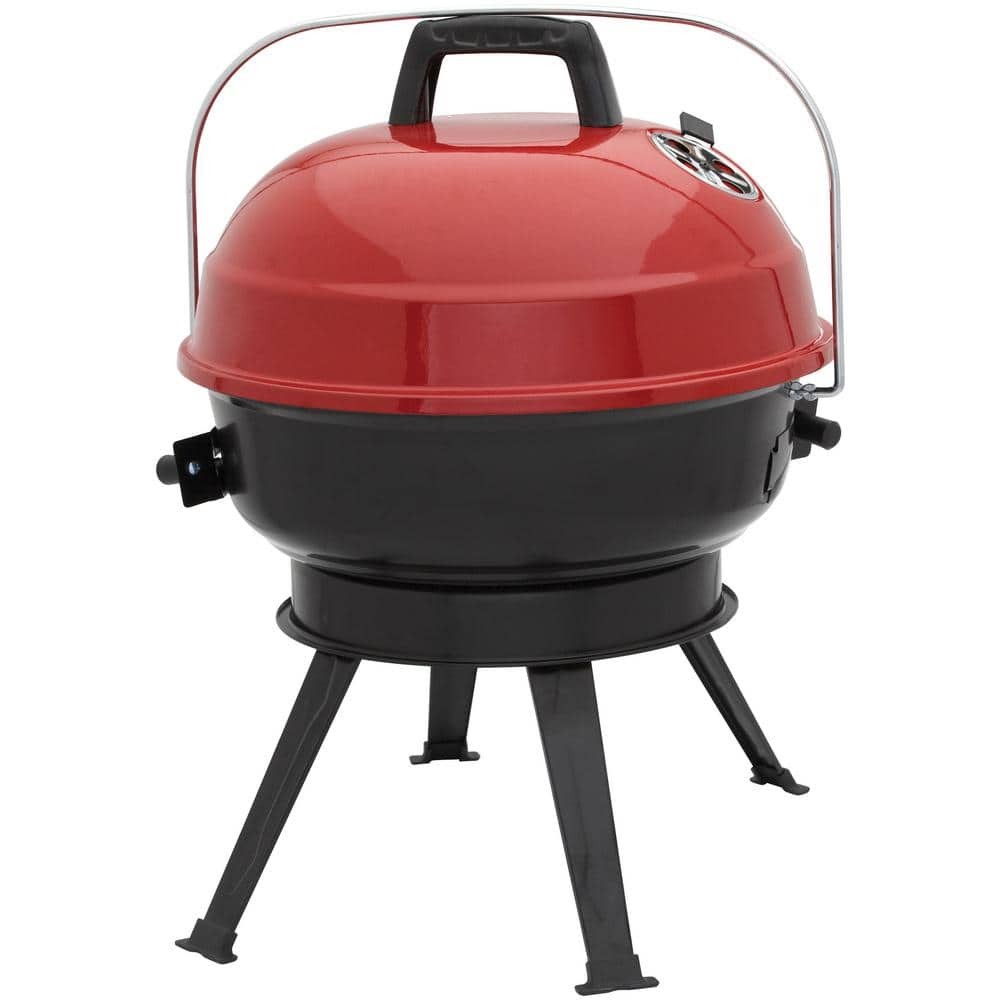 14 in. Portable Charcoal Grill in Red