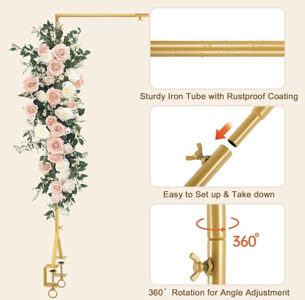 Adjustable Gold Tabletop Arch Stand