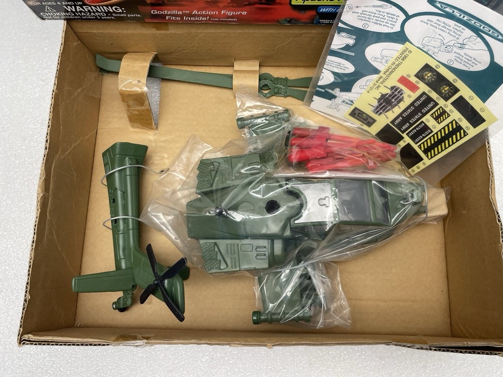 GODZILLA APACHE ATTACK COPTER TOY IN BOX 1998 TRENDMASTERS