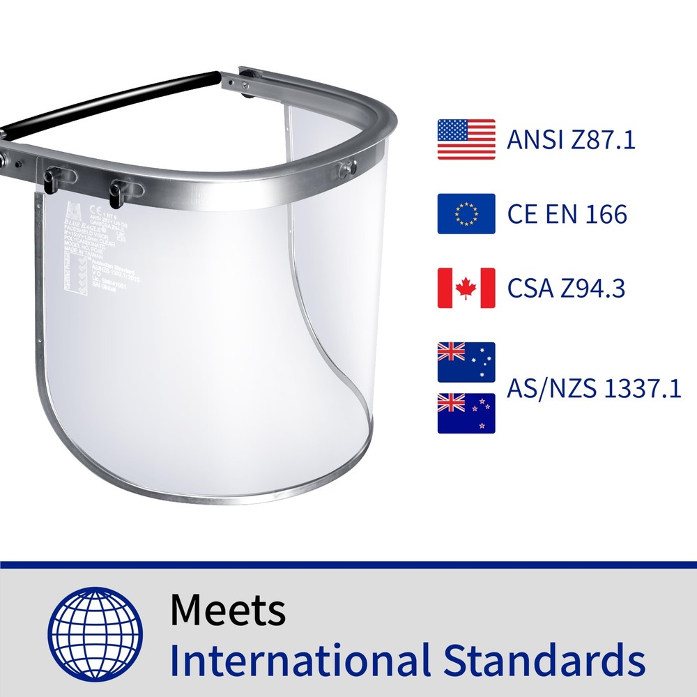 Blue Eagle Aluminum Face Shield Adapter for Cap-Style Hard Hat | Visor Bracke...