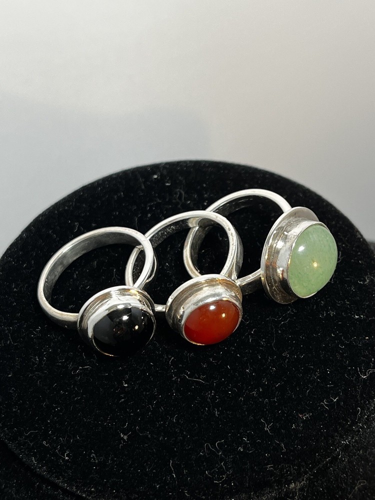 Silver Ring Simple Ring Single Stone Handmade Ring