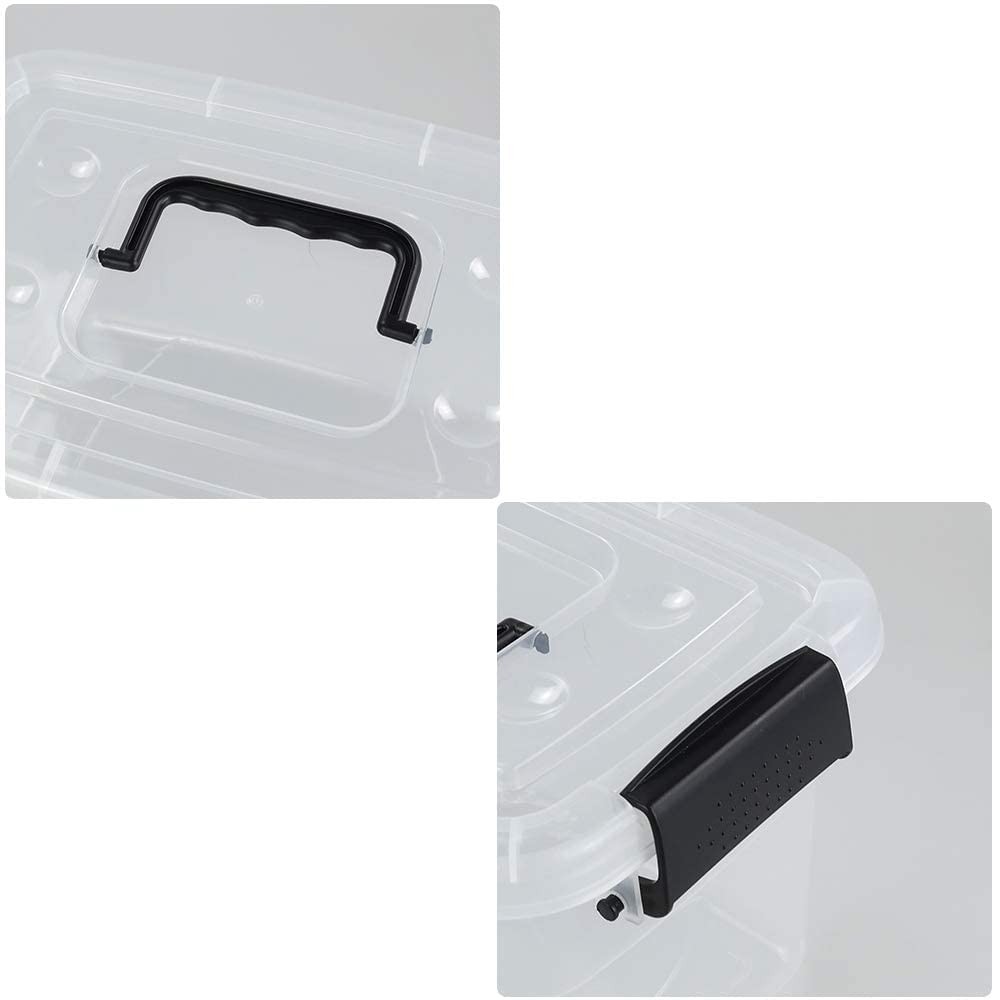 5.5 Quart Clear Small Plastic Storage Box, Latch Storage Bin, 6 Packs