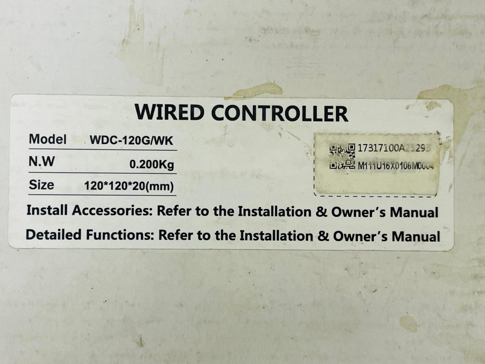 MIDEA WDC-120G/WK Air Conditioner Wired Controller
