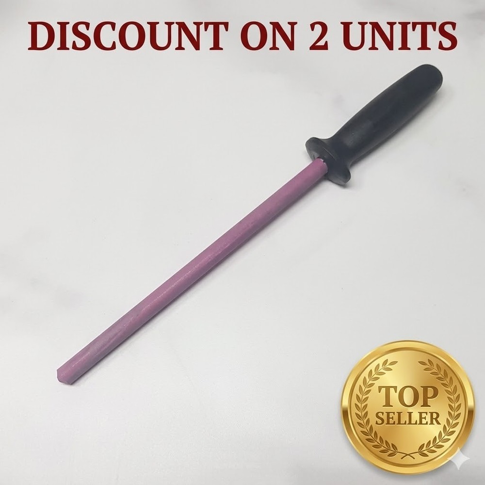 3000 Grit Ruby Knife Sharpening Stone 10 Grinding Hone Rod Sharpener Pink Stick