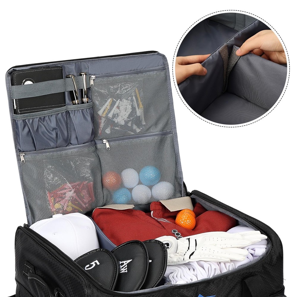 ZEEMO Golf Trunk Organizer, 2 Layer Car Locker with Ventilated Black