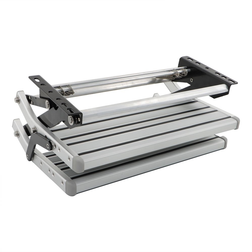 For Manual Pull Out Retractable 2 Step RV Camper Platform Steps Stair Anti-Slip