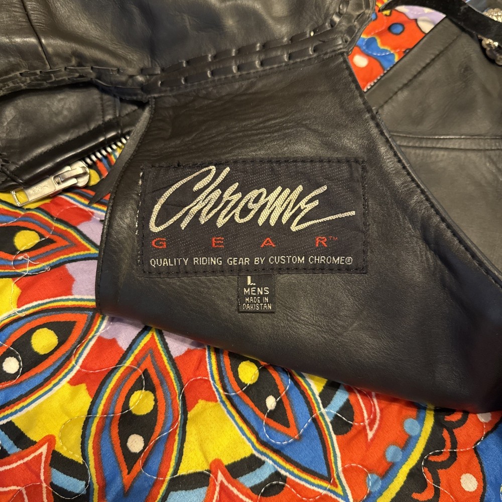 Men’s Black Leather Chaps By Chrome Large