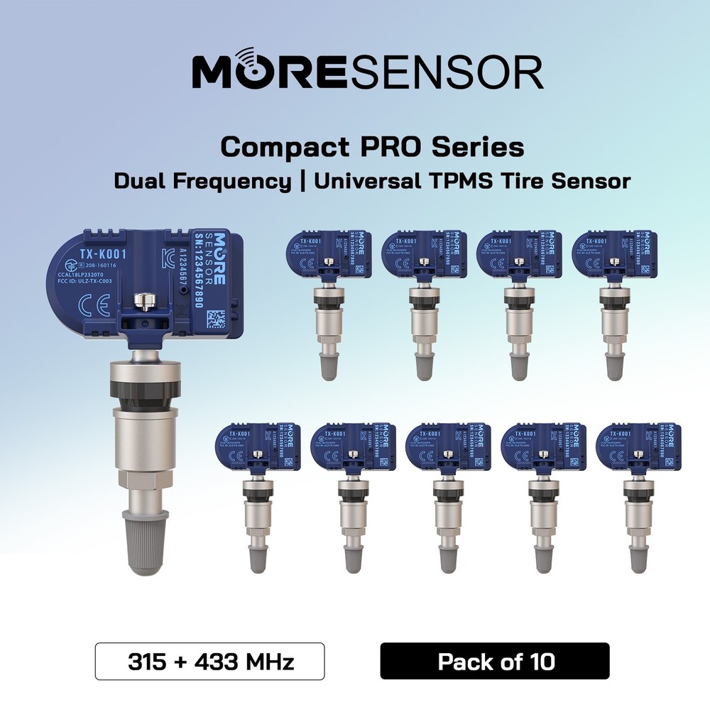 315 + 433 MHz Universal Blank TPMS Tire Pressure Sensor Programmable  | 10 Pack