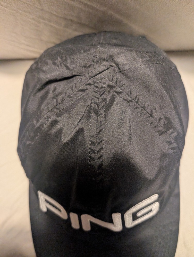Ping Cap Hat Unisex Adjustable Black Polyester Spandex Blend Sensorcool. T4