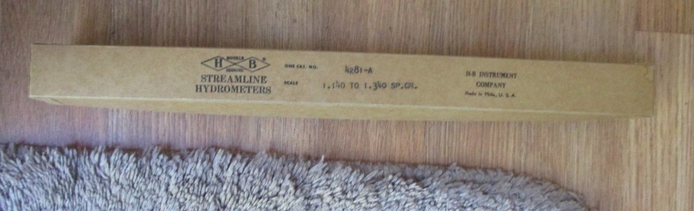 Vintage HB Double Diamond Streamline Glass Hydrometer + Box Untested