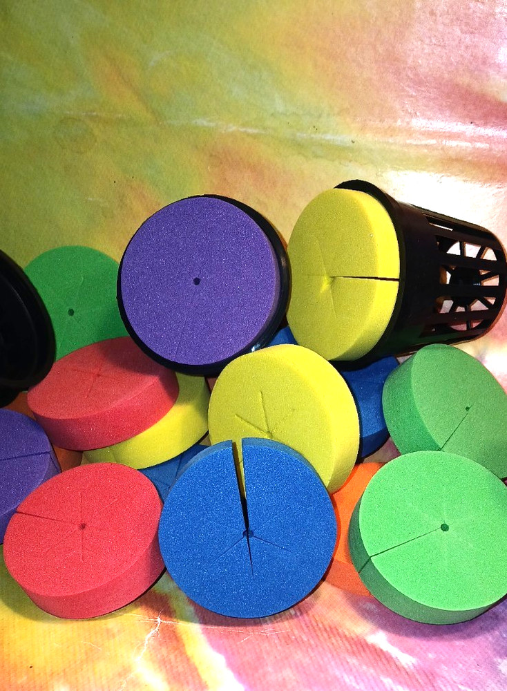 20 CLONE COLLAR INSERTS(green/orange) & 20 2" NET POT for HYDROPONIC GROW SYSTEM