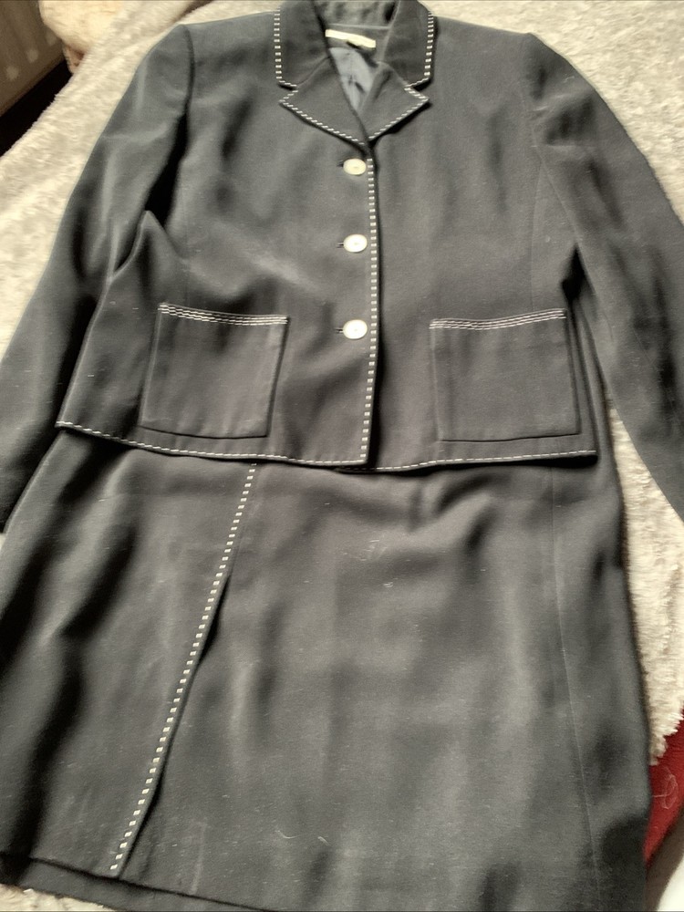 Three Piece Black Skirt, Blazer And Top Set