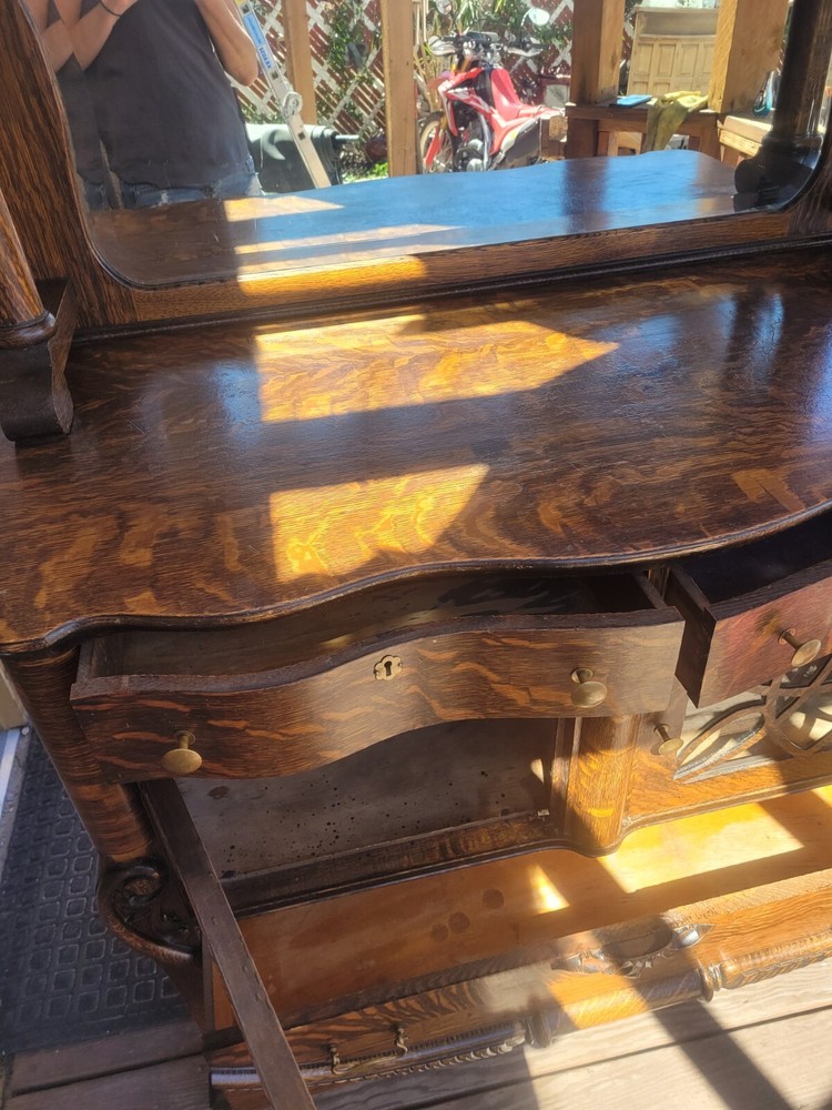 antique sideboard buffet cabinet with mirror