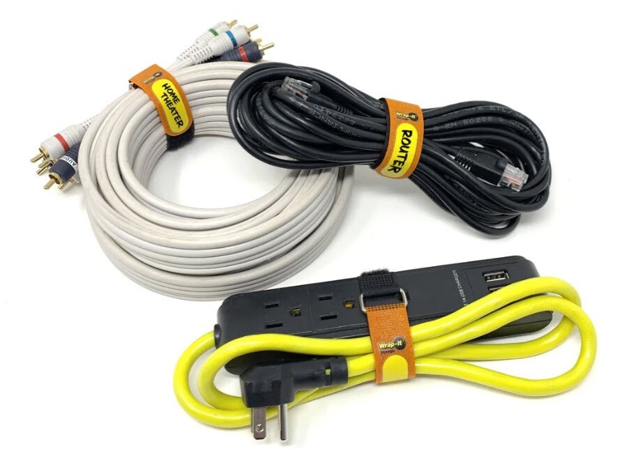 Wrap-It Storage Cinch-Straps Assorted 8-Pack (Black/Color)