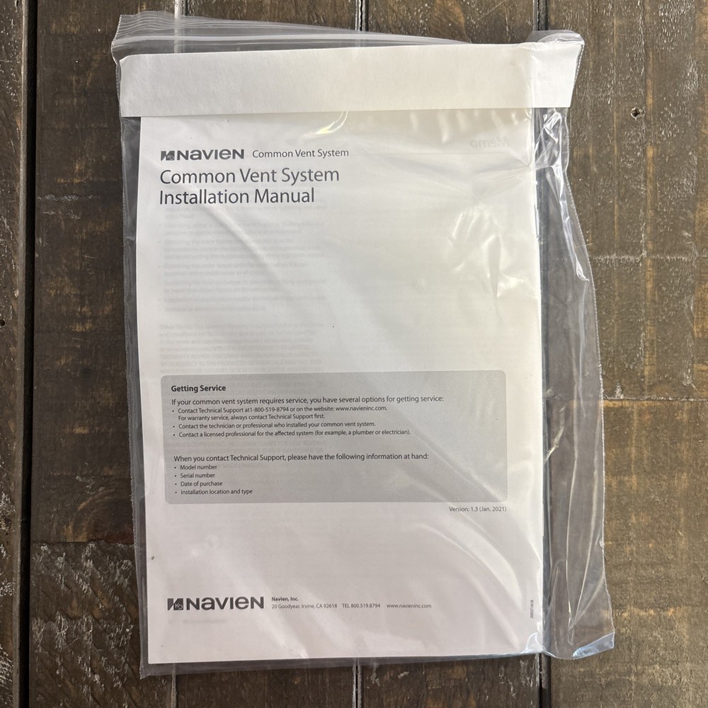 Navien 2” Common Vent Collar Kit New 30014367B