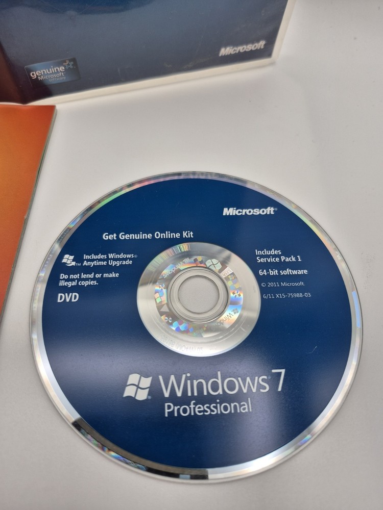 Microsoft Windows 7 Professional 32 Bit and 64 Bit Discs Genuine Online Kit