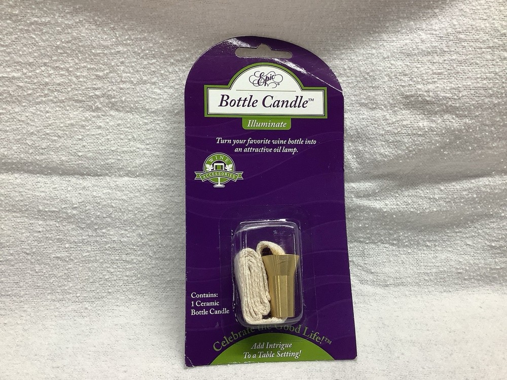 Bottle Candle - Make Bottle Into Oil Lamp Solid Brass NOS