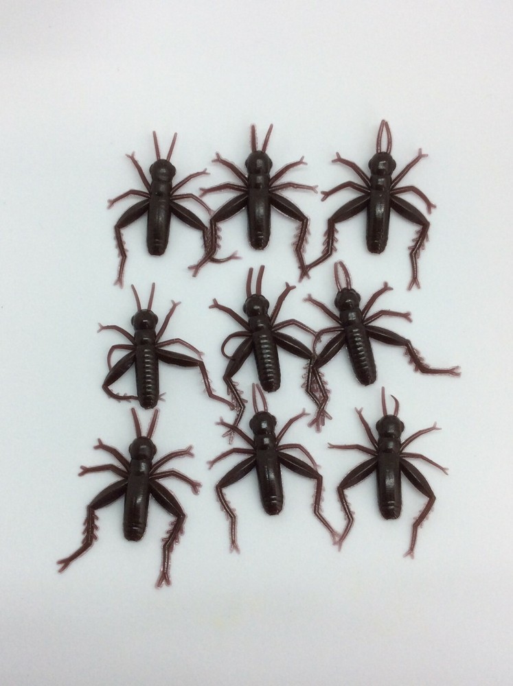 Grasshoppers, 1-1/2" Brown, Solid Head / Body Only, 9/Pack