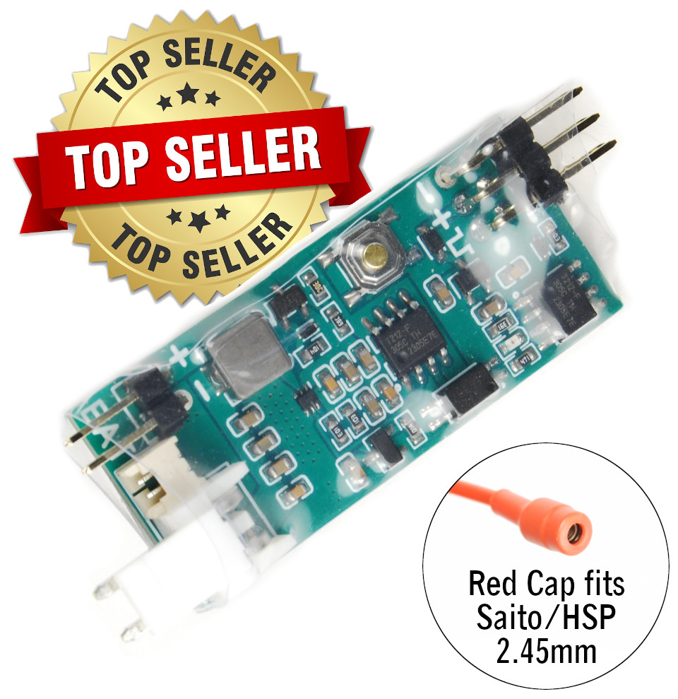 Onboard Glow Plug Driver / Controller - One Button Programming Fits 2.45mm SAITO