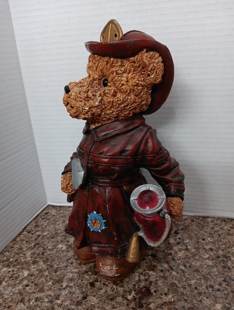 Fire Fighter Bear Decor 11 Inches Tall