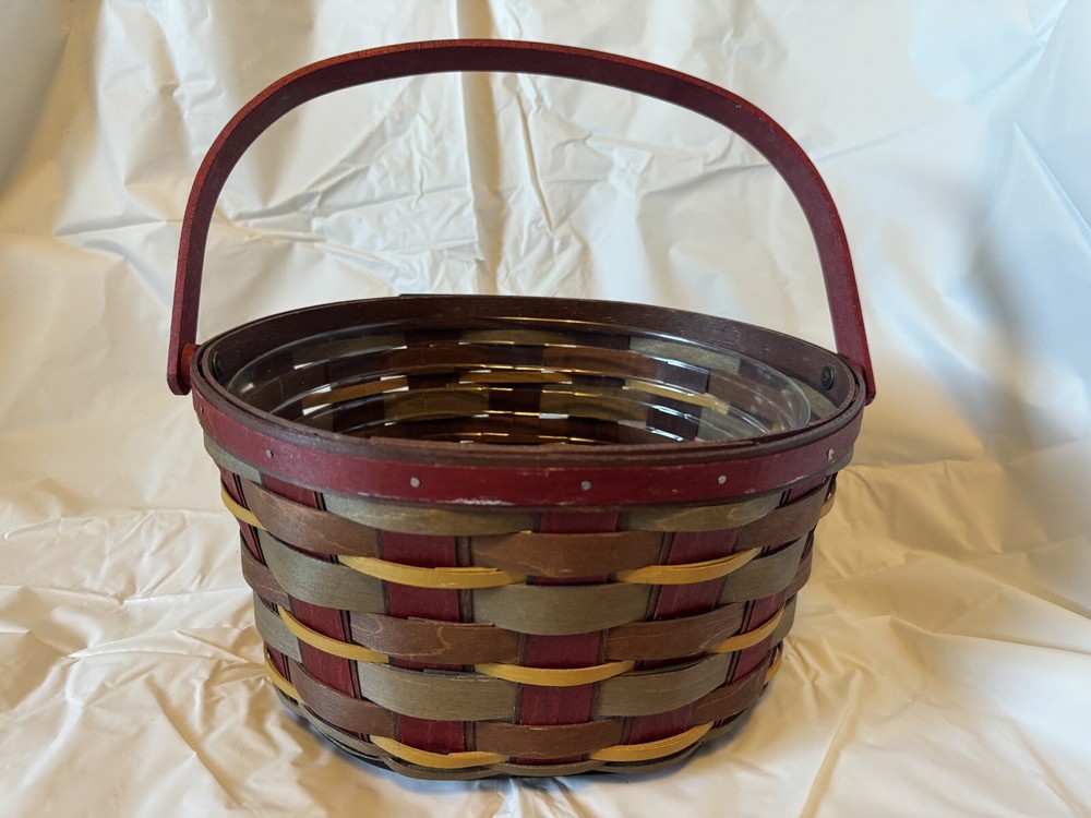 Longaberger 2011 Crimson Hill Oval Basket & Protector