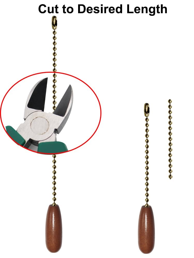 Aceple 2 Pack Ceiling Fan Pull Chain Extender, 12 Inches 12 inches, Walnut