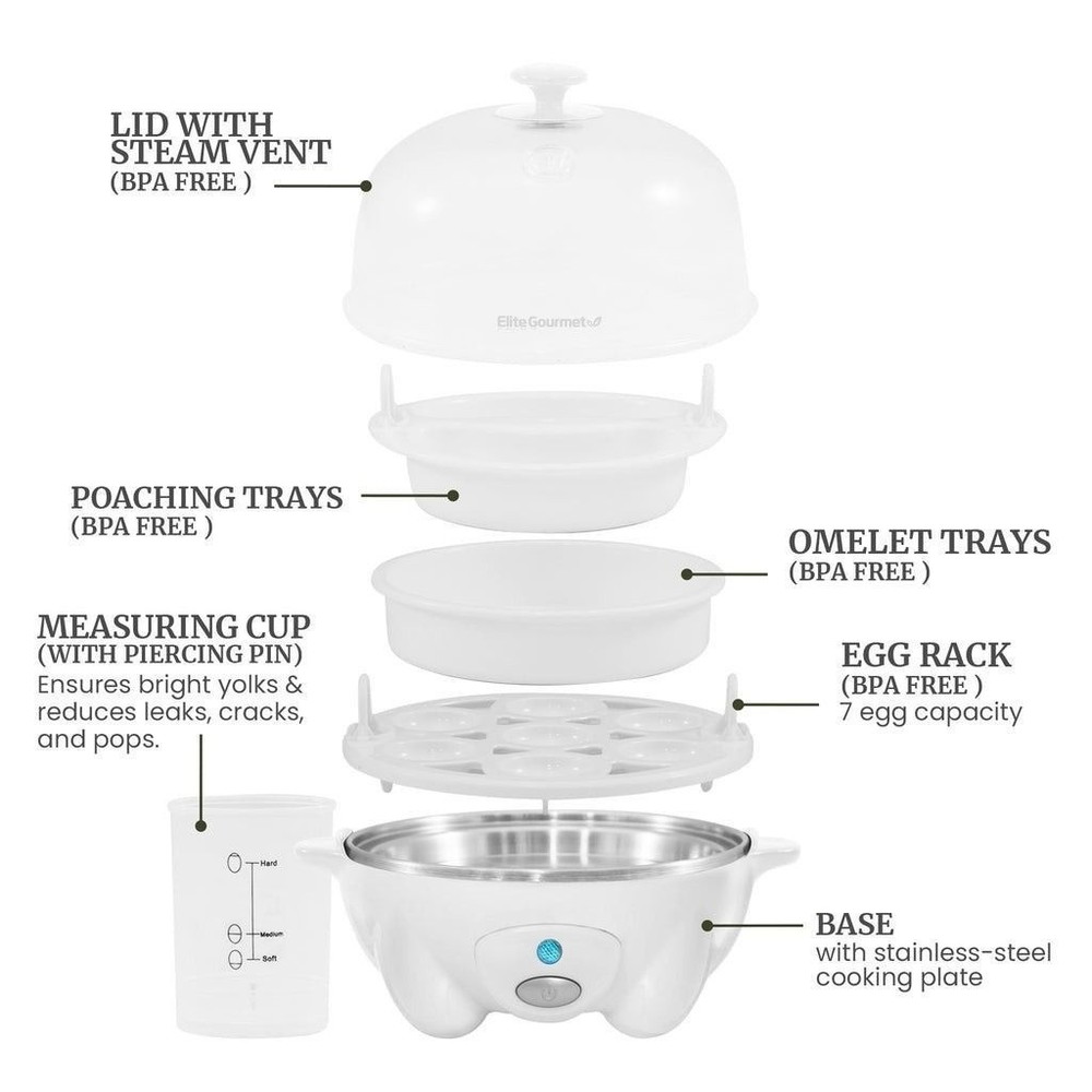 The Elite Gourmet Automatic Easy Egg Cooker
