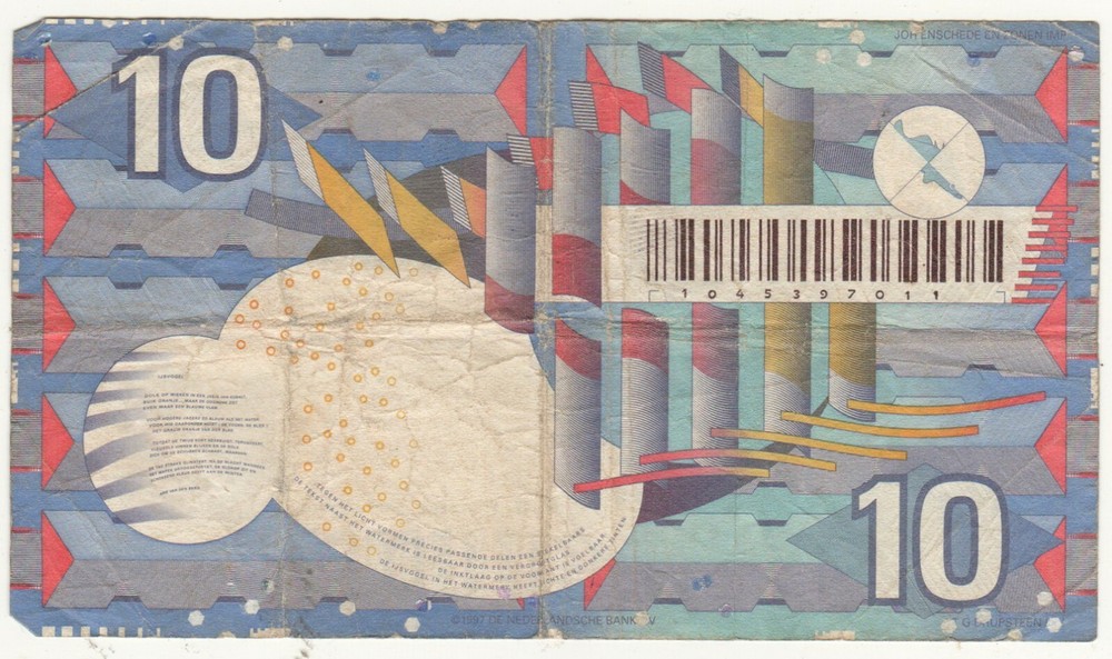 Netherlands BANKNOTE 10 Gulden 1997