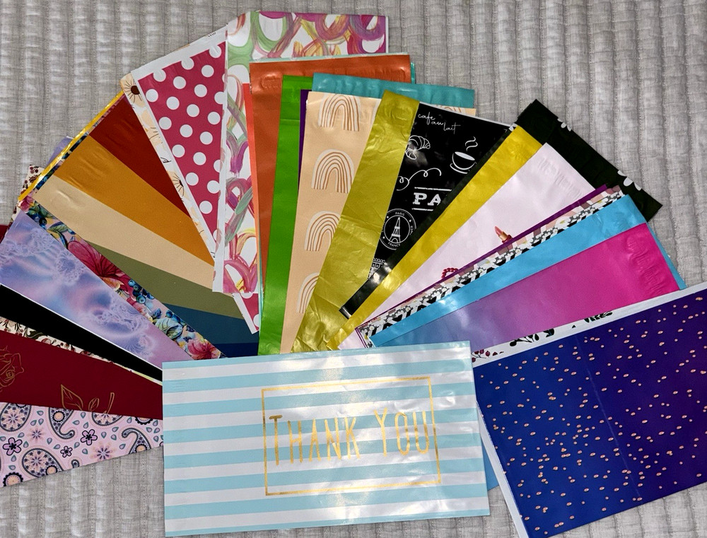 40 6x9 Assorted Designer Polymailers CHOOSE YOUR PILE