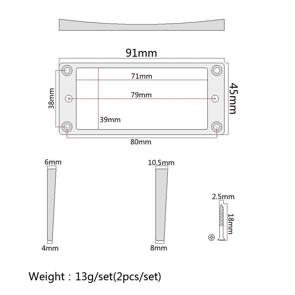 White Plastic Pickup Mounting For LP SG Guitar Accessory Set
