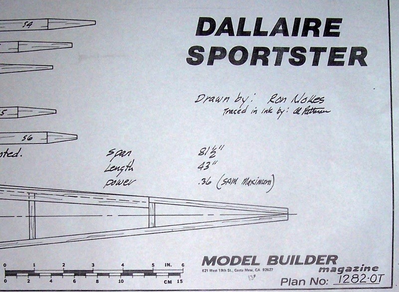 DALLAIRE SPORTSTER PLAN + CONSTRUCTION ARTICLE for 81" OT FF / RC Model Airplane