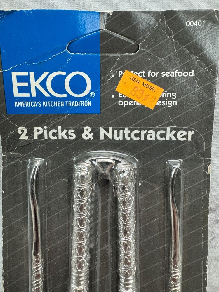 EKCO Nutcracker and 2 Picks #00401 Kitchen Tools 1990 New in Package