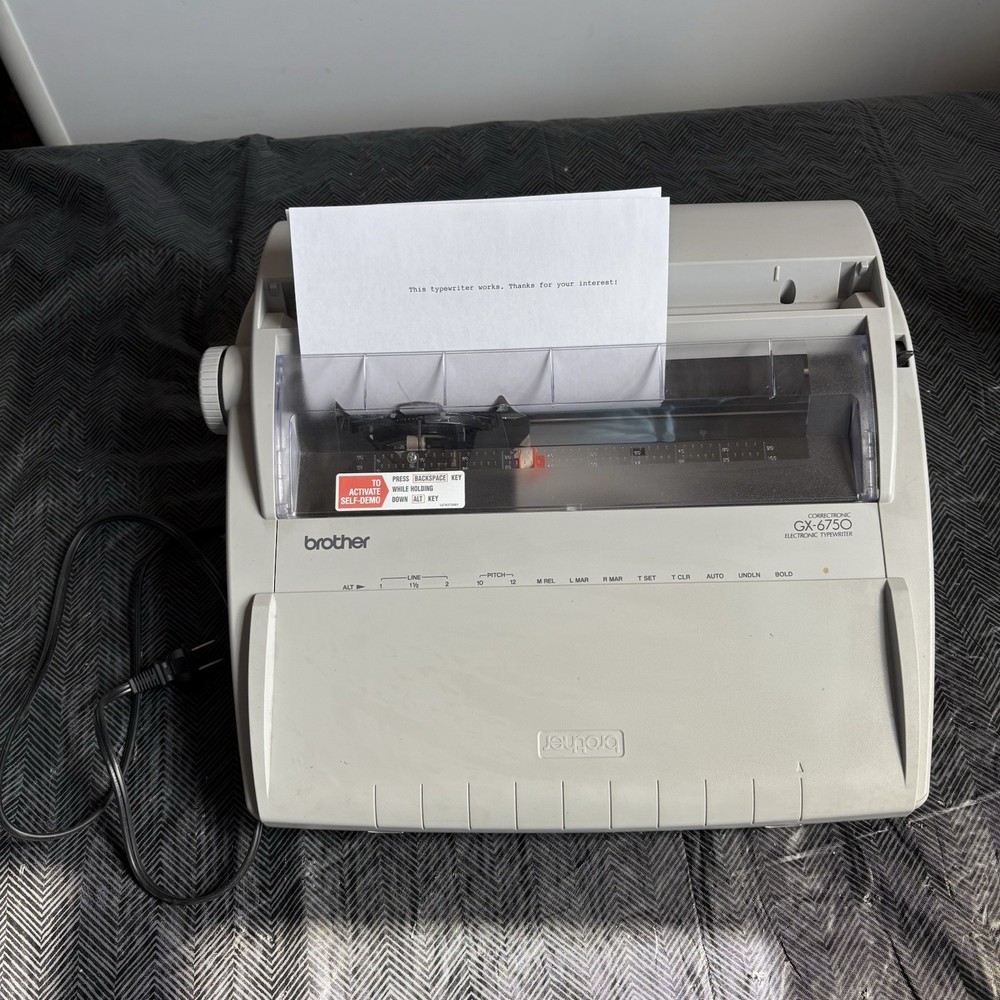 Brother Correctronic GX-6750 Electronic Typewriter With Cover