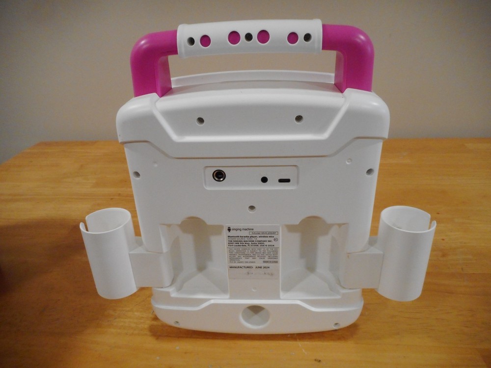Singing Machine Sparkle Bluetooth LED Lights Karaoke System. missing mic's Pink
