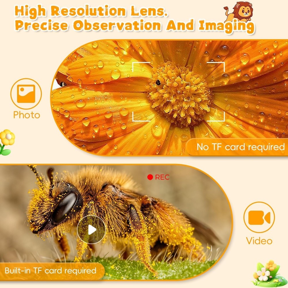 1000X Handheld Digital Microscope for Kids: Pocket Microscope- Christmas Gift