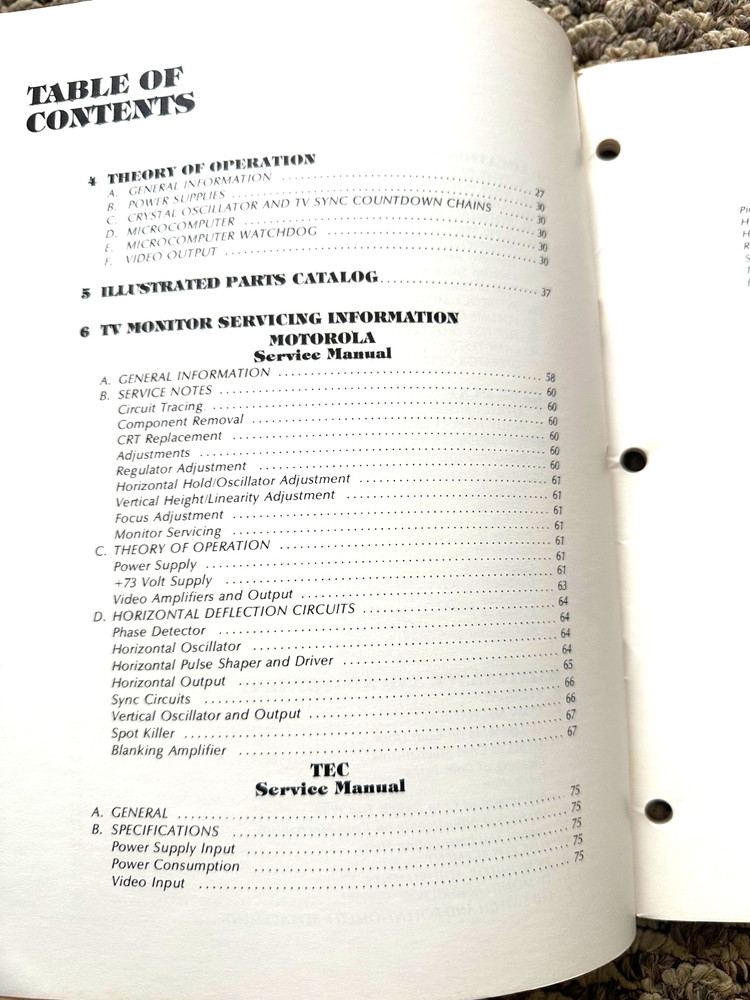 Atari- Tournament Table- Operation, Maintenance & Service Manual-NOS