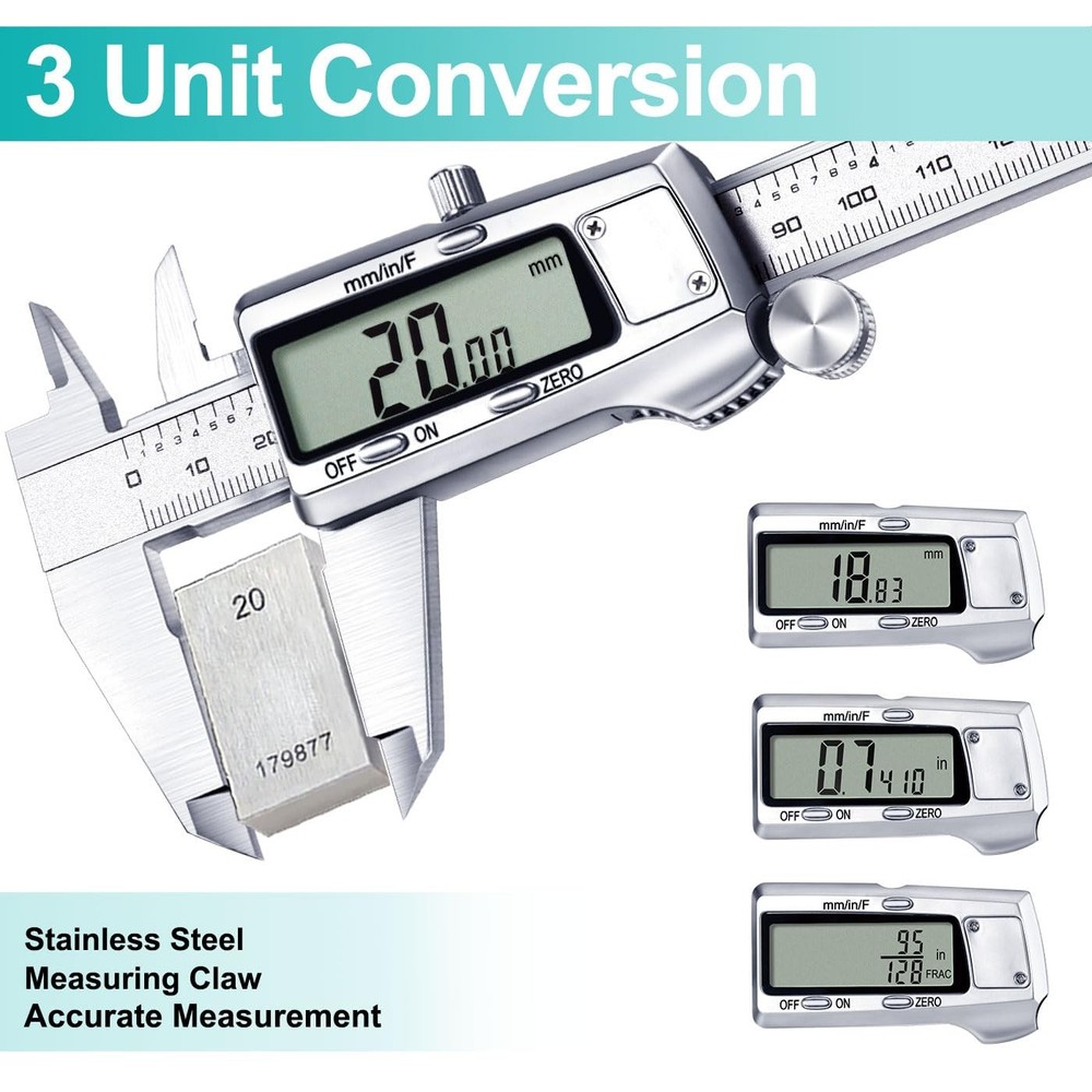 Digital Caliper, Caliper Measuring Tool, Micrometer Dial Vernier Caliper with...