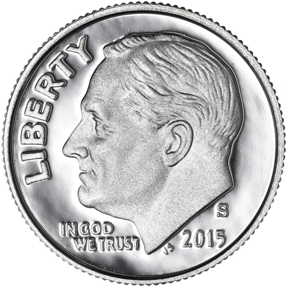2015 S Roosevelt Dime Gem DCam Proof CN-Clad
