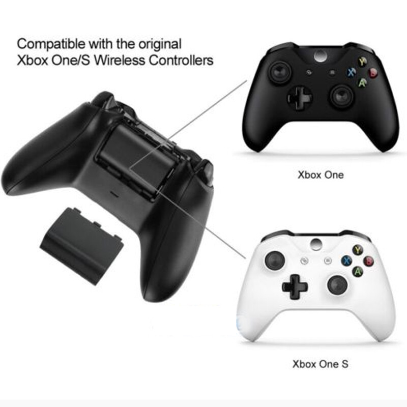 USB Rechargeable Battery Pack For XBox One Controller & Charger Cable Kit