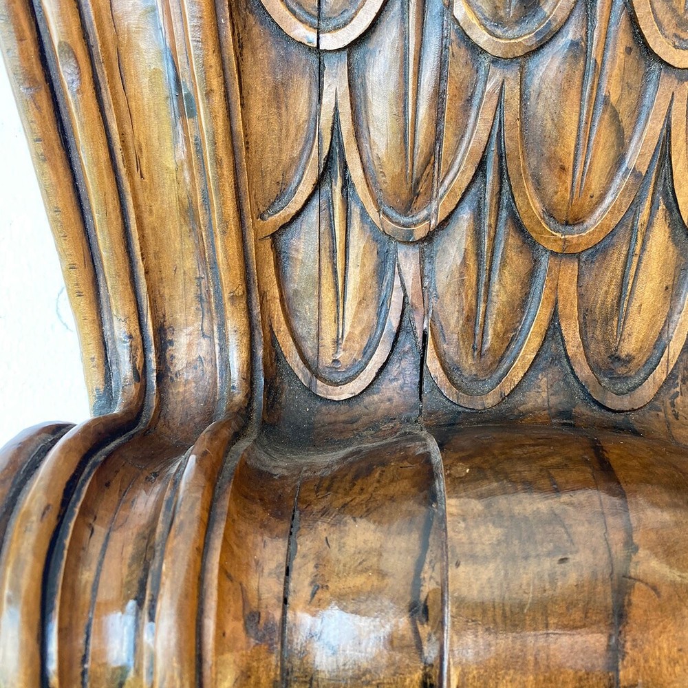Pair Antique Fine Italian Walnut Architectural Bracket Scrolls 19th century